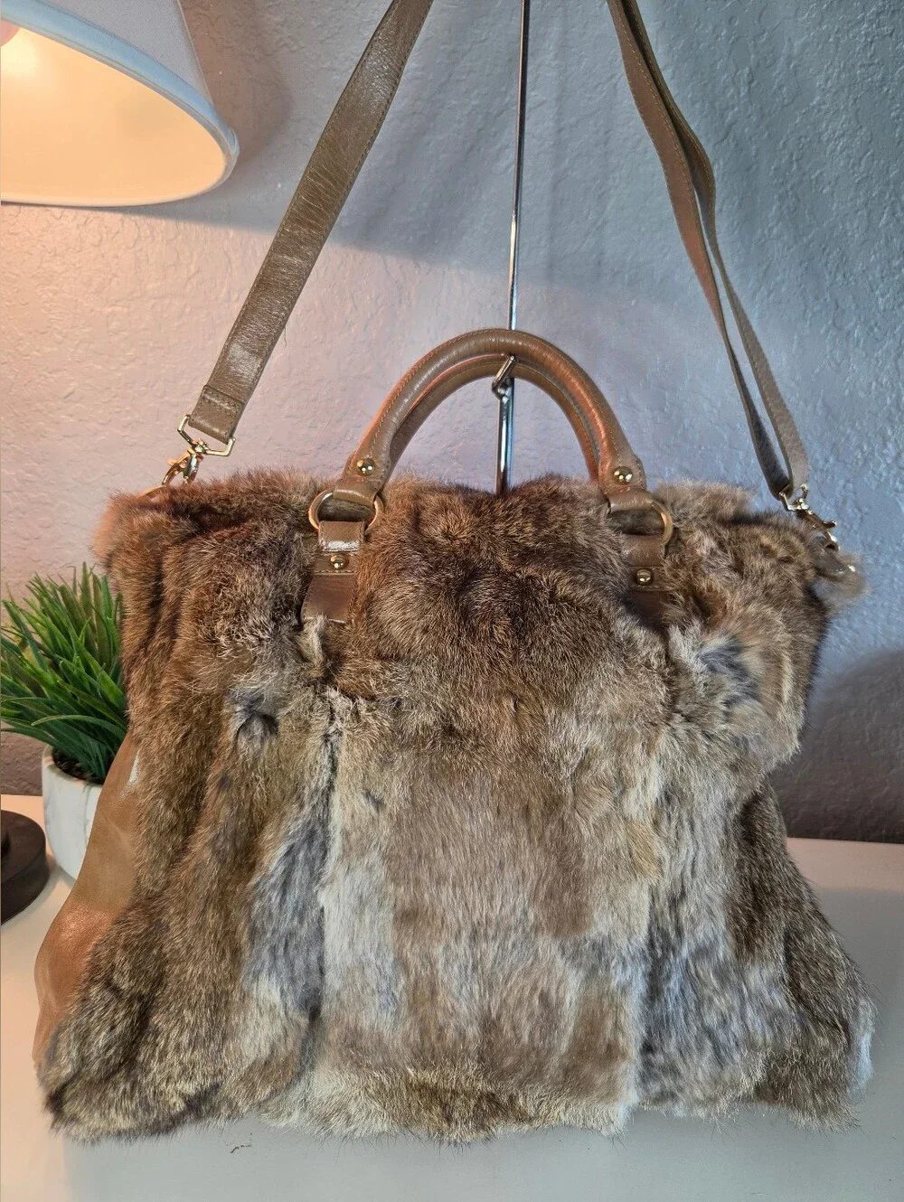 Rookism by Rookie Bud Faux Fur Two-Way Convertible Tote Travel Bag